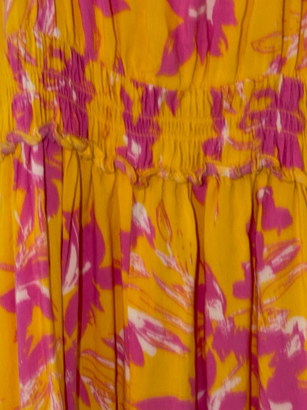 Jessica Simpson Yellow and Pink Floral Maxi Dress
